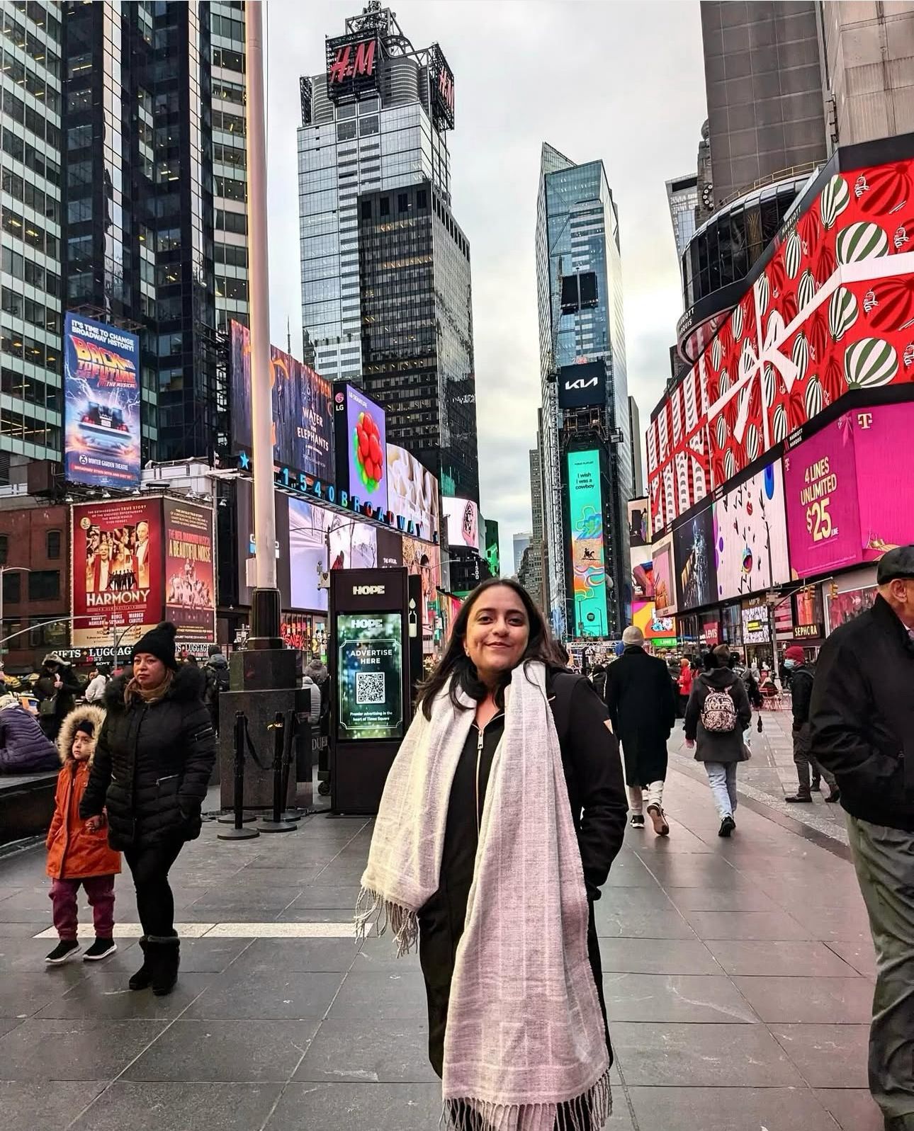 Ayushi Shah in Times Square, New York