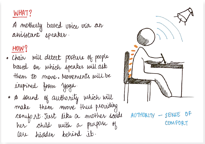 Voice Assistant Speaker Concept - Motherly voice that detects posture and suggests yoga-inspired movements